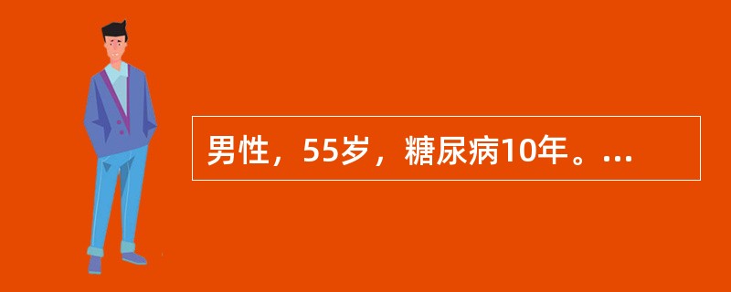 男性，55岁，糖尿病10年。近2个月发现眼底出血及肺结核，以短效及中效胰岛素控制血糖，空腹血糖为12mmol/L，三餐后2小时血糖分别为7.5mmol/L、6.8mmol/L、7.8mmol/L。对该