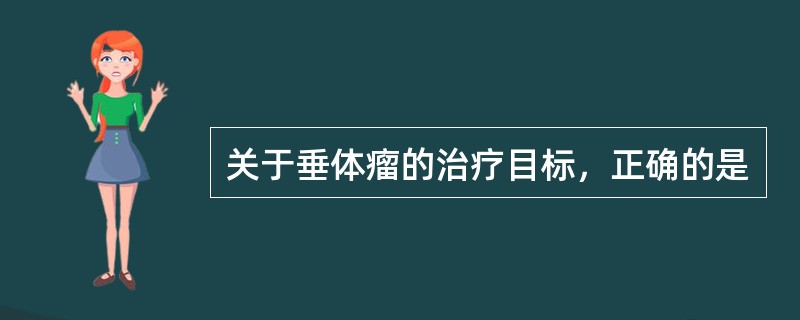 关于垂体瘤的治疗目标，正确的是