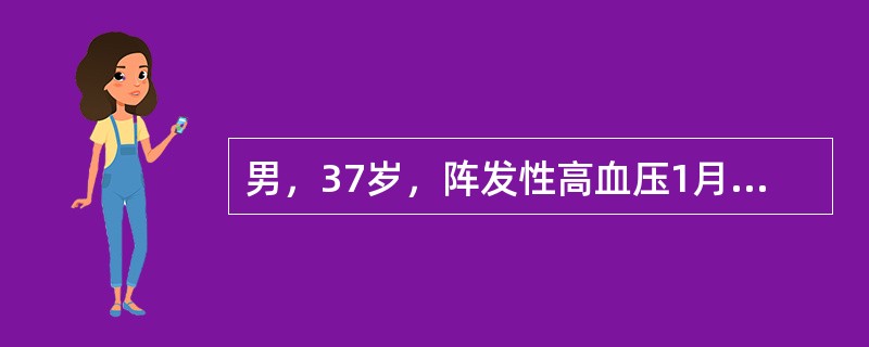 男，37岁，阵发性高血压1月余，请结合所提供图像，选择最佳答案()<img border="0" style="width: 250px; height: 182p