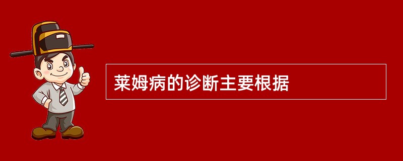 莱姆病的诊断主要根据