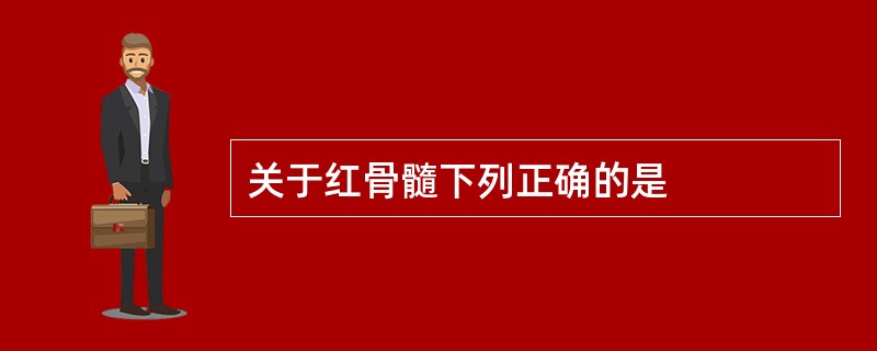 关于红骨髓下列正确的是