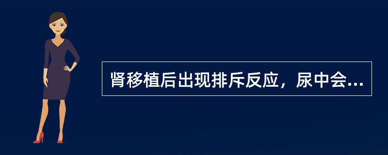 肾移植后出现排斥反应，尿中会出现大量()