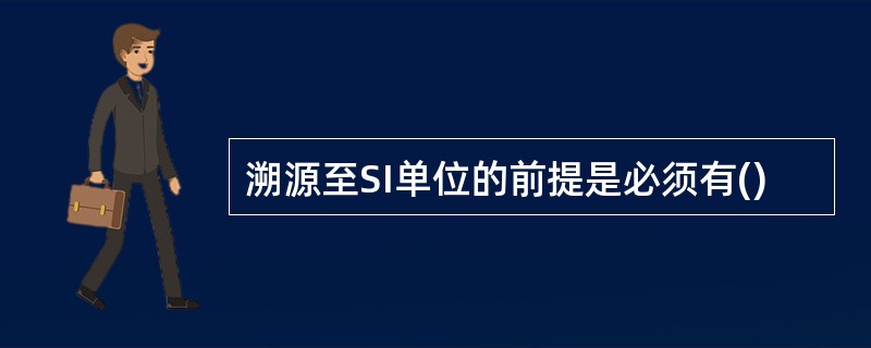 溯源至SI单位的前提是必须有()