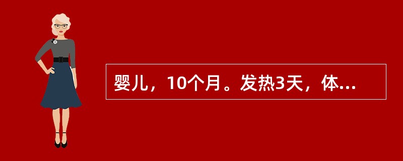 婴儿，10个月。发热3天，体温39～40℃咳嗽、流涕，声嘶。口腔黏膜充血而且粗糙，可见细小白点，咽红，心肺无异常。下列哪项考虑是正确的