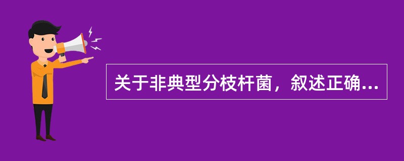 关于非典型分枝杆菌，叙述正确的是