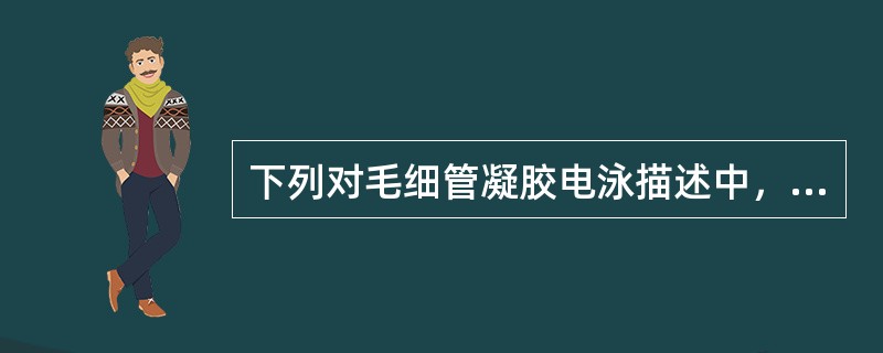 下列对毛细管凝胶电泳描述中，正确的是