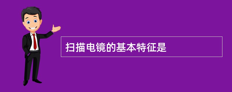 扫描电镜的基本特征是