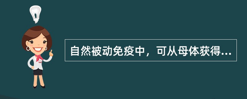 自然被动免疫中，可从母体获得的抗体类别是（）。