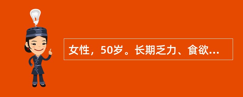 女性，50岁。长期乏力、食欲不振5年，皮肤瘙痒半年伴皮肤黄染，粗糙。查：巩黄(+)，双眼睑内眦黄色扁平斑块；肝大肋下5cm，质硬，脾大肋下5cm；化验：总胆红素升高，以直接胆红素升高为主。本例中与诊断