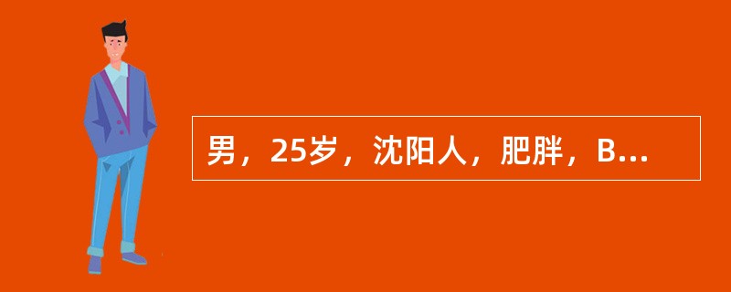 男，25岁，沈阳人，肥胖，BMI为36，2009年12月4日起发热，起病前5天曾去海南旅游，当地甲型H1N1流感流行，体温39℃，伴全身肌肉酸痛、乏力；3天后出现咳嗽、咳脓痰，伴右侧胸痛，出现进行性的