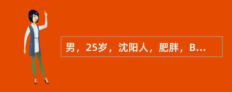 男，25岁，沈阳人，肥胖，BMI为36，2009年12月4日起发热，起病前5天曾去海南旅游，当地甲型H1N1流感流行，体温39℃，伴全身肌肉酸痛、乏力；3天后出现咳嗽、咳脓痰，伴右侧胸痛，出现进行性的