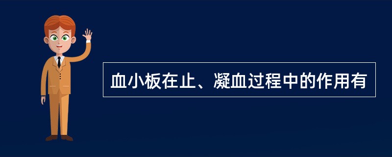 血小板在止、凝血过程中的作用有