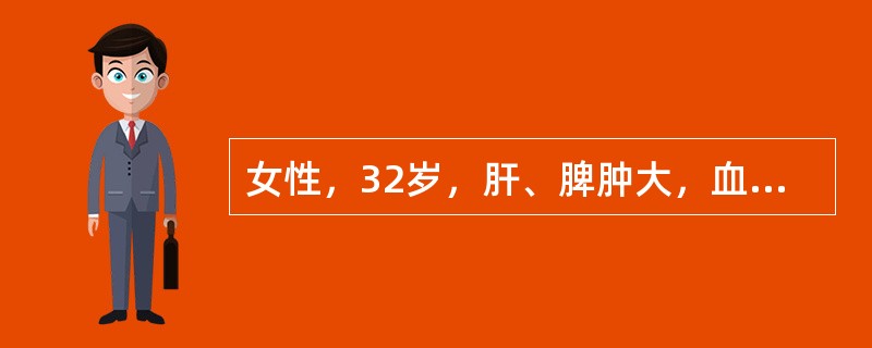 女性，32岁，肝、脾肿大，血红蛋白69g/L，网织红细胞15%，白细胞、血小板正常，骨髓红细胞系统增生明显活跃，Coombs试验阴性；Ham试验阴性，红细胞渗透脆性试验正常；自溶试验增强，加葡萄糖不纠