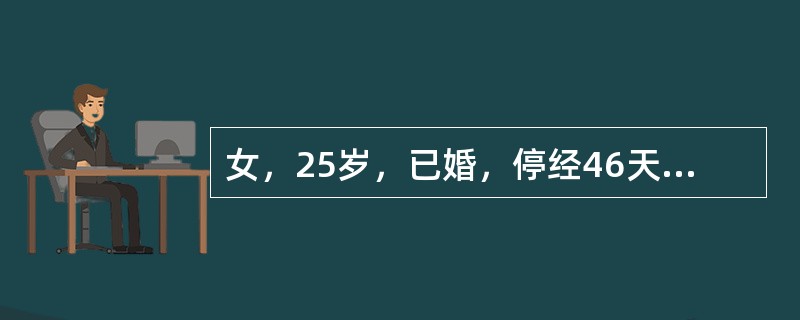 女，25岁，已婚，停经46天，下腹部轻度阵发性疼痛及阴道少量流血伴血块10小时。妇科检查：子宫稍大，宫口未开。本例最有效的止血紧急措施应是