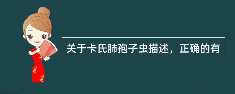 关于卡氏肺孢子虫描述，正确的有