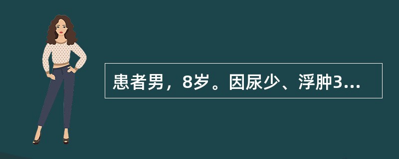 患者男，8岁。因尿少、浮肿3天伴头痛、呕吐1天来院急诊。就诊时突然意识丧失，惊厥发作。查体：颜面部浮肿明显，意识不清，四肢抽动，测血压为170/120mmHg。提示：患儿检查有轻度氮质血症。首先考虑的