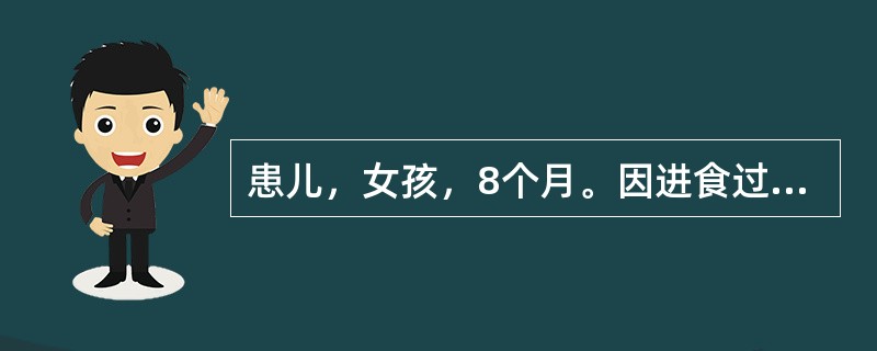 患儿，女孩，8个月。因进食过量发生腹泻，6～10/d。体温37.9℃，精神稍差，前囟稍凹陷，尿量稍减少，镜检大便见少量脂肪球，血清钠140mmol/L。患儿最主要的护理诊断是