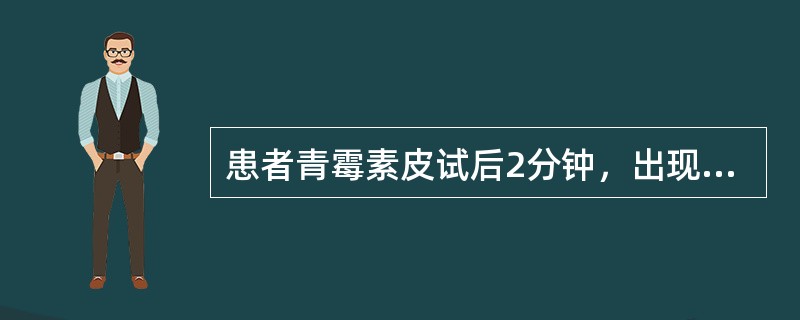 患者青霉素皮试后2分钟，出现胸闷气促，皮肤瘙痒，面色苍白，出冷汗，脉搏细速，血压下降，烦躁不安。根据患者病情，首先应采取的紧急措施是()