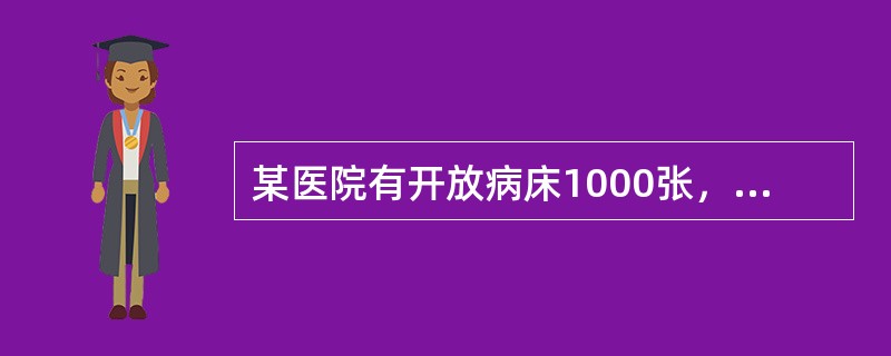 某医院有开放病床1000张，按照卫生部《综合医院组织编制原则试行草案》的最高要求标准全体工作人员的最多编制数约为