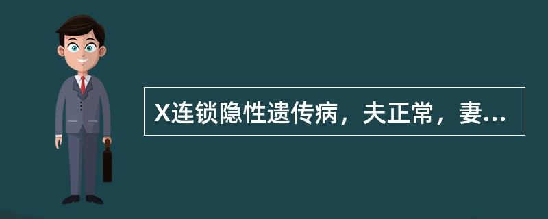 X连锁隐性遗传病，夫正常，妻为患者，则会出现