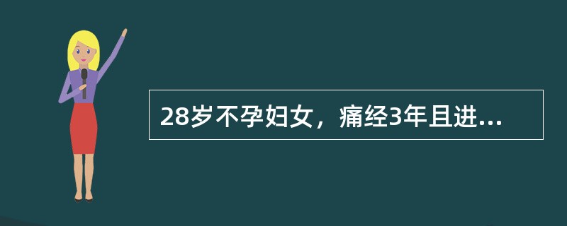 28岁不孕妇女，痛经3年且进行性加重。查子宫后壁有2个触痛性硬韧结节，右侧附件区扪及直径约5cm、活动差的囊性肿物，压痛不明显。其右侧附件区囊性肿物最可能是