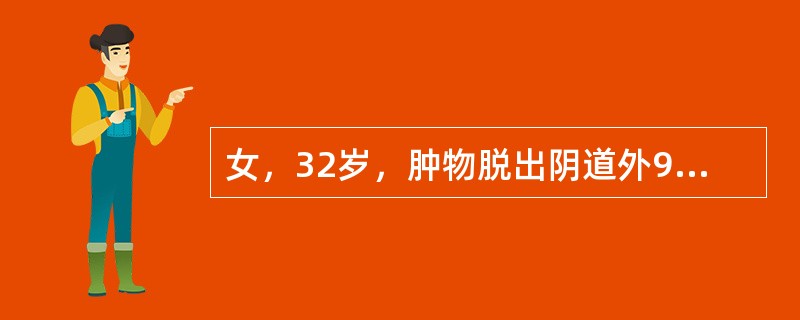 女，32岁，肿物脱出阴道外9月。妇科检查：宫颈脱出阴道口外5cm，余无异常最可能的诊断为