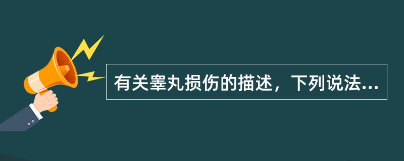 有关睾丸损伤的描述，下列说法不正确的是