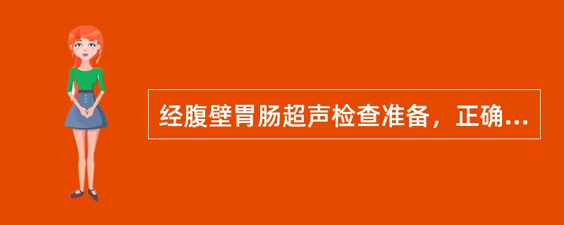 经腹壁胃肠超声检查准备，正确的是