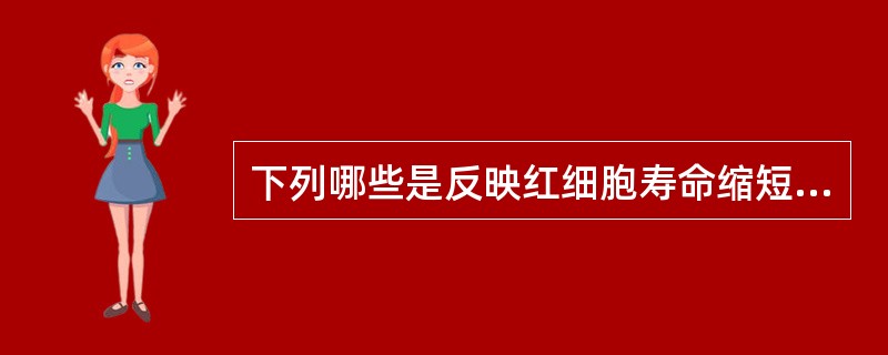 下列哪些是反映红细胞寿命缩短、易于破坏的实验室检查项目