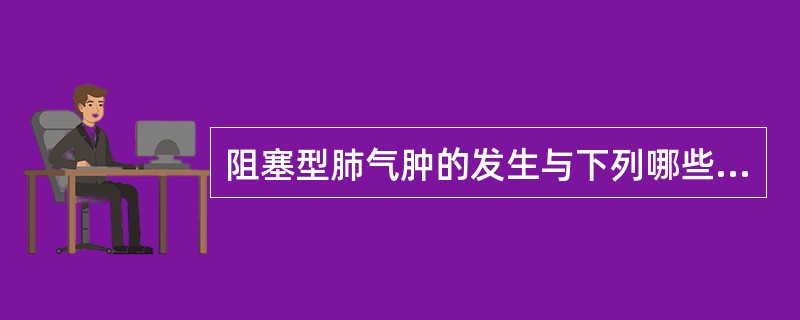 阻塞型肺气肿的发生与下列哪些因素有关