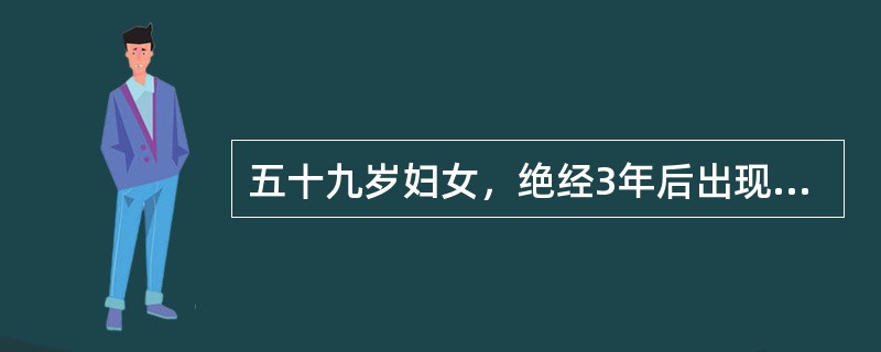 五十九岁妇女，绝经3年后出现不规则阴道流血，妇检宫颈表面光滑，子宫体稍大质地软，双侧附件阴性，阴道排液增多。支持该诊断的理由为