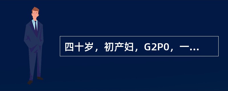 四十岁，初产妇，G2P0，一次自然流产史。现停经20周，已有胎动1周，血压100/65mmHg，宫底平脐，胎心率140次／分。本例最可能的诊断是