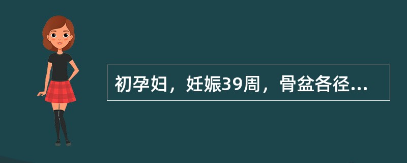 初孕妇，妊娠39周，骨盆各径线为：对角径13cm，坐骨棘间径9.5cm，坐骨结节间径7cm，耻骨弓角度80°本例骨盆诊断为