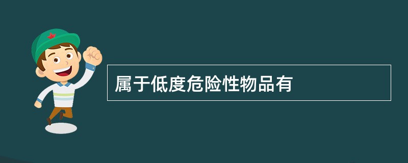 属于低度危险性物品有