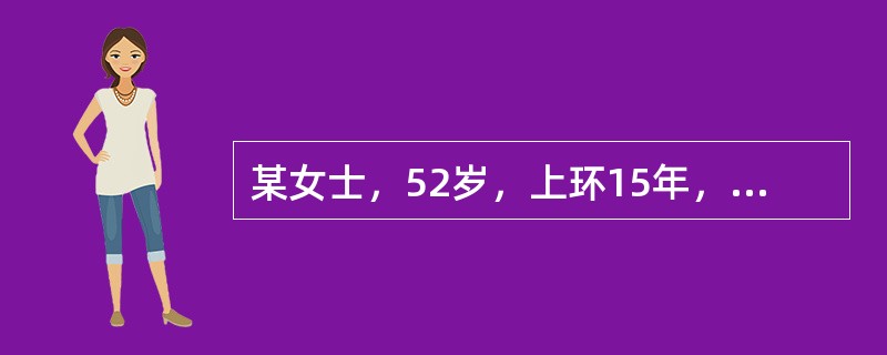 某女士，52岁，上环15年，月经紊乱1年，停经3个月，阴道流血10余天，淋漓不尽，伴有潮热，阵汗2月。妇科检查：外阴阴道正常，宫颈光滑，子宫水平位，正常大小，双附件未及肿物。为进一步确诊，首选的辅助检