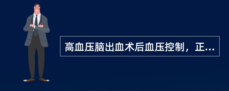 高血压脑出血术后血压控制，正确的说法有