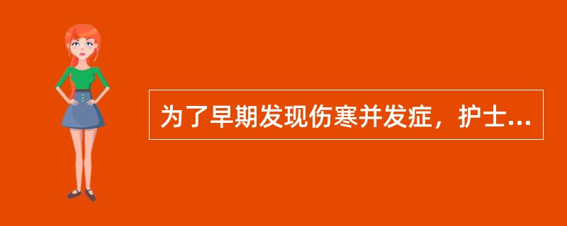 为了早期发现伤寒并发症，护士必须注意观察