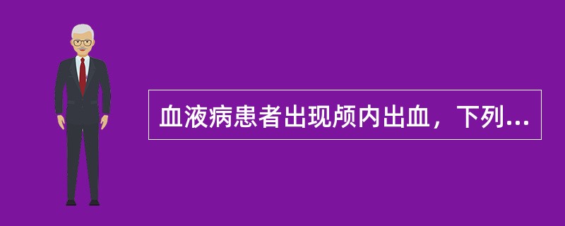 血液病患者出现颅内出血，下列哪些护理措施是正确的