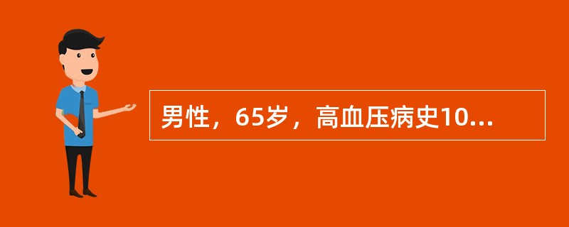 男性，65岁，高血压病史10余年，既往有气喘史，昨日突然现神志不清，左侧肢体瘫痪，测血压200/120mmHg、血糖12mmol/L、血胆固醇7.8mmol/L。出现神志不清，左侧肢体瘫痪可能是