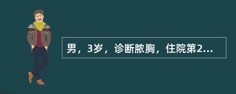 男，3岁，诊断脓胸，住院第2天发生呼吸困难，发憋，烦躁，心率快，右下肺叩浊，右上肺叩鼓音。可能发生