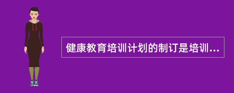 健康教育培训计划的制订是培训实施的前提，培训计划的好坏直接影响培训的效果。制订一项完整的培训计划需要进行多项工作。在规划与设计每项培训活动前，由培训组织部门、组织者采用各种技术方法，对各相关组织及成员