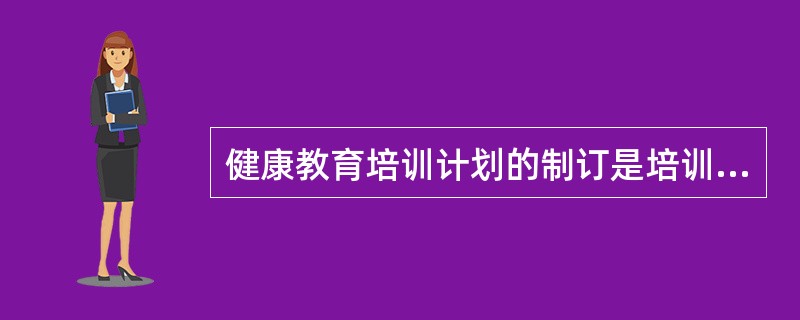 健康教育培训计划的制订是培训实施的前提，培训计划的好坏直接影响培训的效果。制订一项完整的培训计划需要进行多项工作。通过培训所期望达到的结果或成果是