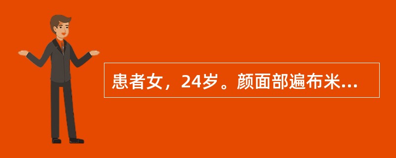 患者女，24岁。颜面部遍布米粒大小丘疹，以面颊及前额部为重，色红，尖部有脓疱，可见丘疹融合成片，有结节、囊肿和瘢痕，面部皮肤油腻，口干、口臭，小便黄，大便秘结。舌红，苔黄腻，脉滑。本案例除主穴外，还应