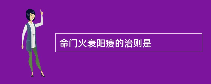 命门火衰阳痿的治则是