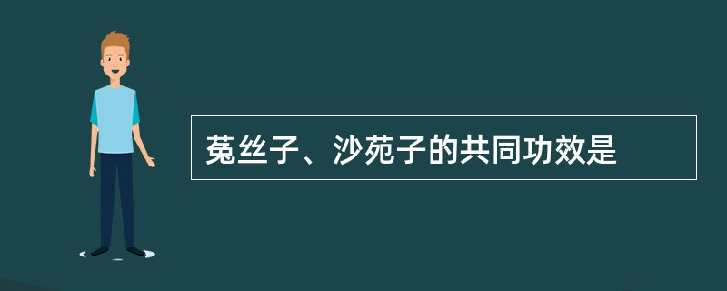 菟丝子、沙苑子的共同功效是