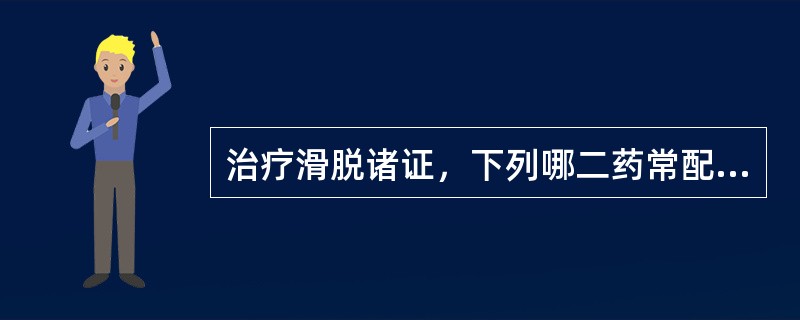 治疗滑脱诸证，下列哪二药常配伍使用