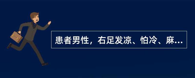 患者男性，右足发凉、怕冷、麻木、沉重1月余，伴有间歇性跛行，趺阳脉搏动减弱，舌淡，苔白腻，脉沉细。此时最恰当的代表方(　　)。