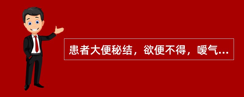 患者大便秘结，欲便不得，嗳气频作，胁腹痞满，腹中胀痛，纳食减少，舌苔薄腻，脉弦。除治疗便秘的基本手法外，还应注意：