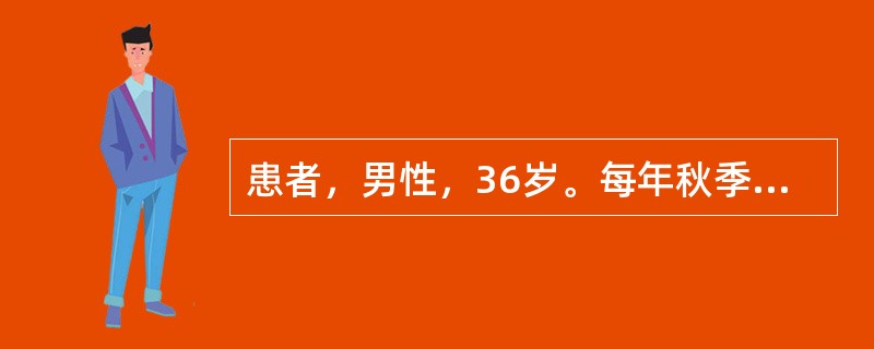 患者，男性，36岁。每年秋季反复发生下肢疼痛性结节，伴有关节酸痛5年，复发1周。目前下肢散在杏核大结节，灼热，压痛、触痛明显。患虹膜睫状体炎2个月，近两年来皮肤受伤后，极易感染化脓。若进一步除外结缔组