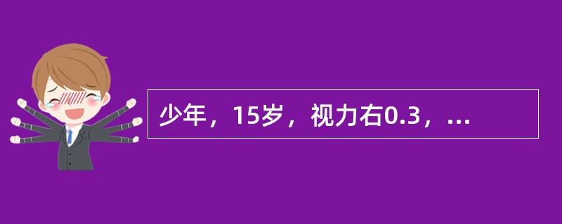 少年，15岁，视力右0.3，左0.4，检查眼部未发现异常欲进行验光检查应采取哪种方法？（　　）。